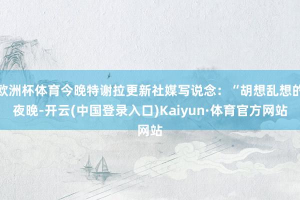 欧洲杯体育今晚特谢拉更新社媒写说念：“胡想乱想的夜晚-开云(中国登录入口)Kaiyun·体育官方网站