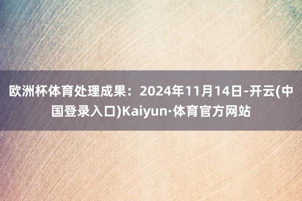 欧洲杯体育处理成果：2024年11月14日-开云(中国登录入口)Kaiyun·体育官方网站