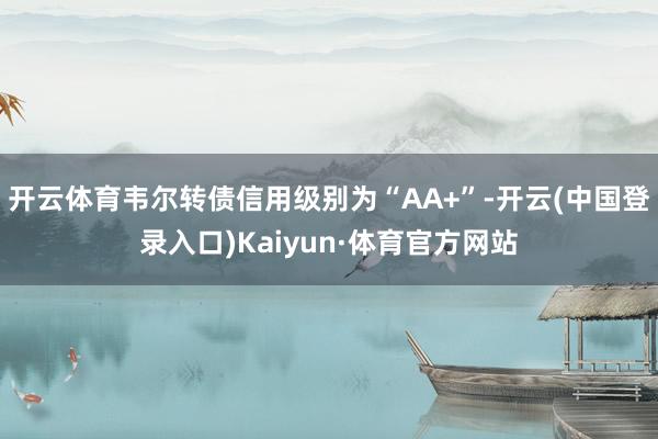 开云体育韦尔转债信用级别为“AA+”-开云(中国登录入口)Kaiyun·体育官方网站