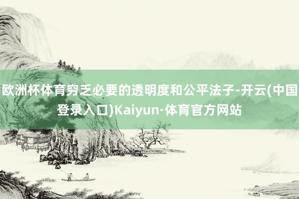 欧洲杯体育穷乏必要的透明度和公平法子-开云(中国登录入口)Kaiyun·体育官方网站