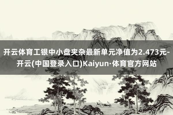 开云体育工银中小盘夹杂最新单元净值为2.473元-开云(中国登录入口)Kaiyun·体育官方网站