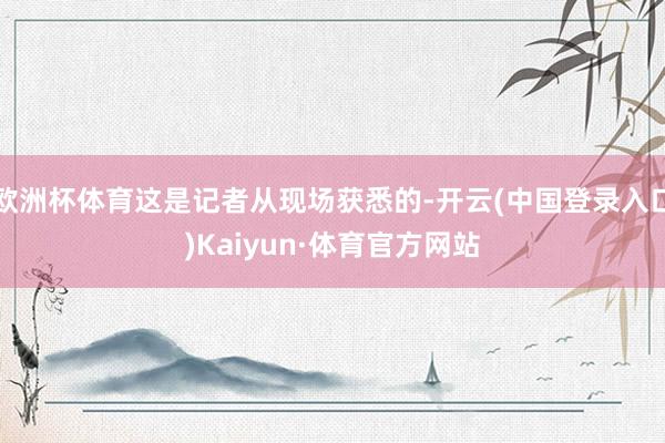 欧洲杯体育这是记者从现场获悉的-开云(中国登录入口)Kaiyun·体育官方网站