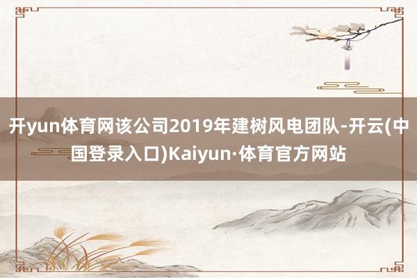 开yun体育网该公司2019年建树风电团队-开云(中国登录入口)Kaiyun·体育官方网站