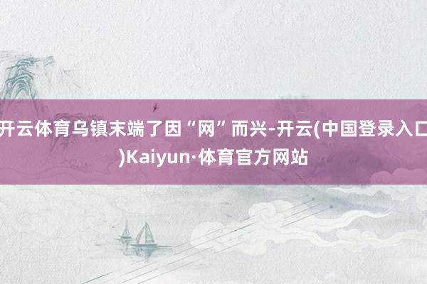 开云体育乌镇末端了因“网”而兴-开云(中国登录入口)Kaiyun·体育官方网站
