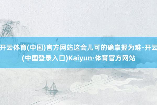 开云体育(中国)官方网站这会儿可的确掌握为难-开云(中国登录入口)Kaiyun·体育官方网站