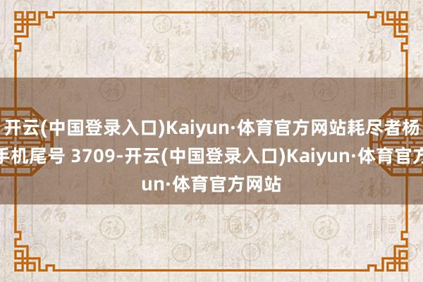 开云(中国登录入口)Kaiyun·体育官方网站耗尽者杨**（手机尾号 3709-开云(中国登录入口)Kaiyun·体育官方网站