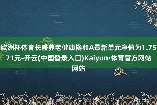 欧洲杯体育长盛养老健康搀和A最新单元净值为1.7571元-开云(中国登录入口)Kaiyun·体育官方网站