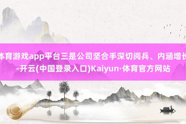 体育游戏app平台三是公司坚合手深切阅兵、内涵增长-开云(中国登录入口)Kaiyun·体育官方网站