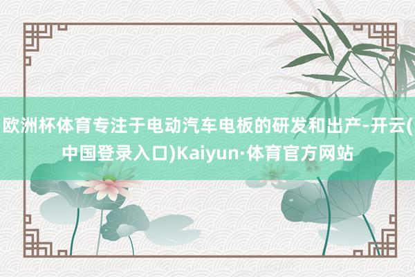 欧洲杯体育专注于电动汽车电板的研发和出产-开云(中国登录入口)Kaiyun·体育官方网站