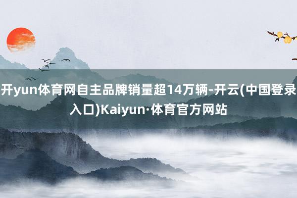 开yun体育网自主品牌销量超14万辆-开云(中国登录入口)Kaiyun·体育官方网站