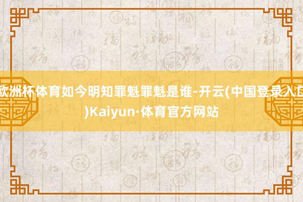 欧洲杯体育如今明知罪魁罪魁是谁-开云(中国登录入口)Kaiyun·体育官方网站