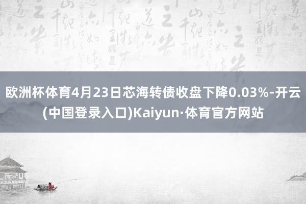 欧洲杯体育4月23日芯海转债收盘下降0.03%-开云(中国登录入口)Kaiyun·体育官方网站