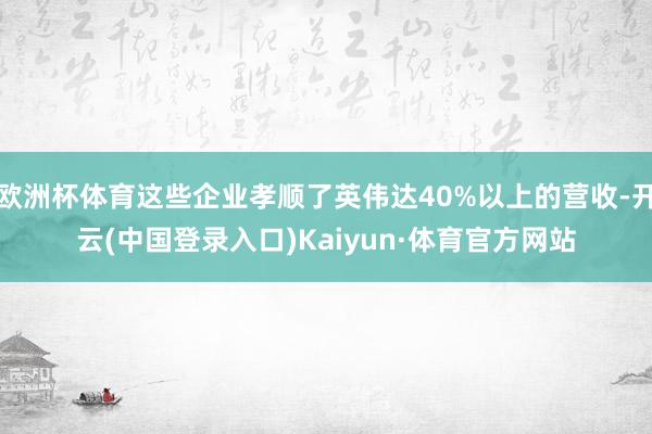 欧洲杯体育这些企业孝顺了英伟达40%以上的营收-开云(中国登录入口)Kaiyun·体育官方网站