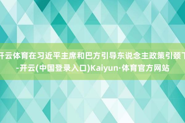 开云体育在习近平主席和巴方引导东说念主政策引颈下-开云(中国登录入口)Kaiyun·体育官方网站