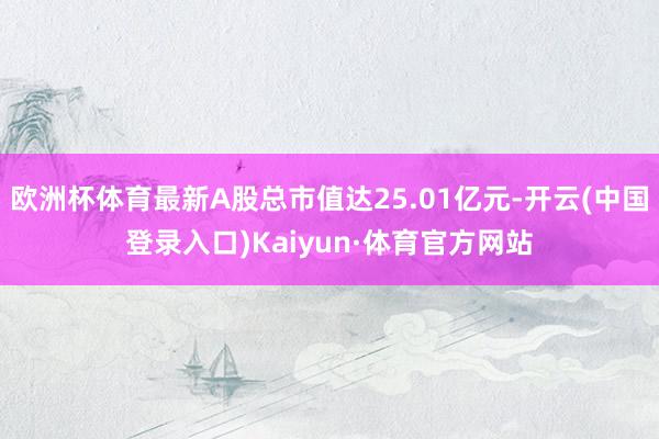 欧洲杯体育最新A股总市值达25.01亿元-开云(中国登录入口)Kaiyun·体育官方网站