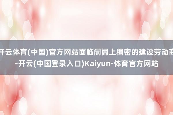 开云体育(中国)官方网站面临阛阓上稠密的建设劳动商-开云(中国登录入口)Kaiyun·体育官方网站