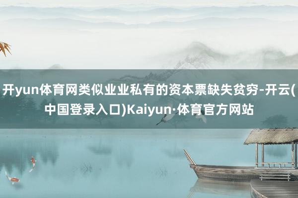 开yun体育网类似业业私有的资本票缺失贫穷-开云(中国登录入口)Kaiyun·体育官方网站