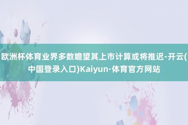 欧洲杯体育业界多数瞻望其上市计算或将推迟-开云(中国登录入口)Kaiyun·体育官方网站