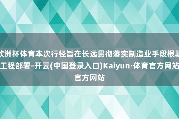 欧洲杯体育本次行径旨在长远贯彻落实制造业手段根基工程部署-开云(中国登录入口)Kaiyun·体育官方网站