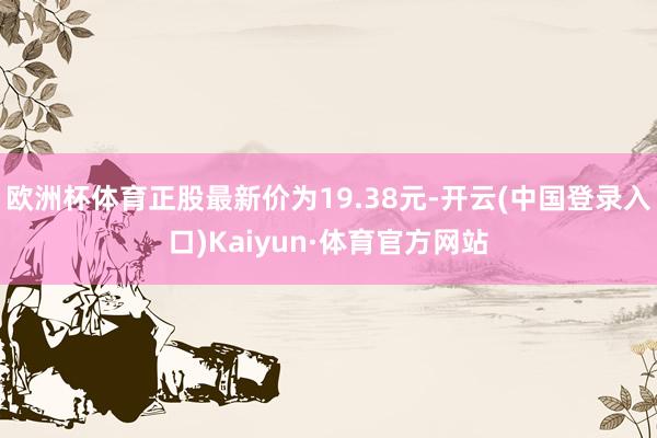 欧洲杯体育正股最新价为19.38元-开云(中国登录入口)Kaiyun·体育官方网站