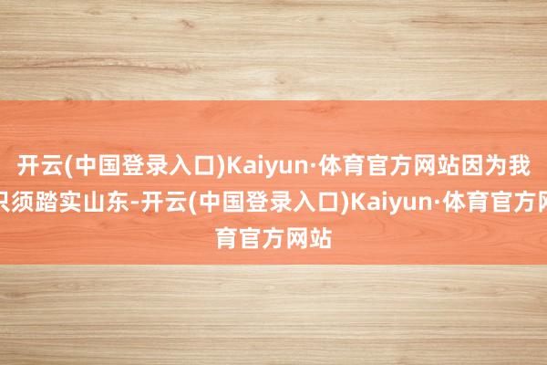 开云(中国登录入口)Kaiyun·体育官方网站因为我们只须踏实山东-开云(中国登录入口)Kaiyun·体育官方网站