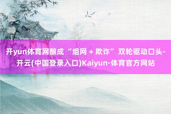 开yun体育网酿成 “组网 + 欺诈” 双轮驱动口头-开云(中国登录入口)Kaiyun·体育官方网站