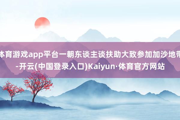 体育游戏app平台一朝东谈主谈扶助大致参加加沙地带-开云(中国登录入口)Kaiyun·体育官方网站