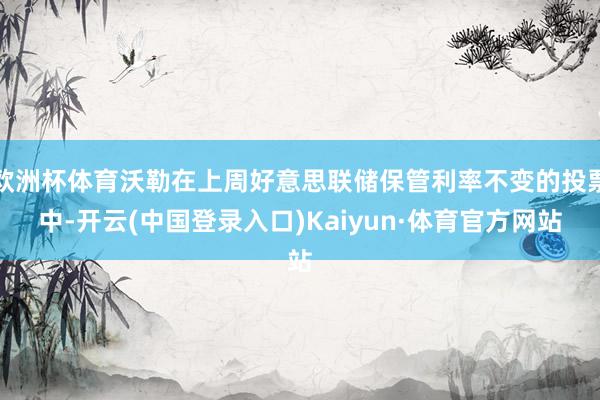 欧洲杯体育沃勒在上周好意思联储保管利率不变的投票中-开云(中国登录入口)Kaiyun·体育官方网站