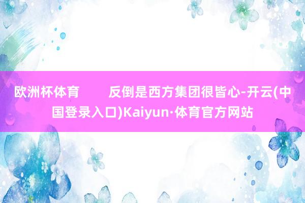欧洲杯体育 反倒是西方集团很皆心-开云(中国登录入口)Kaiyun·体育官方网站